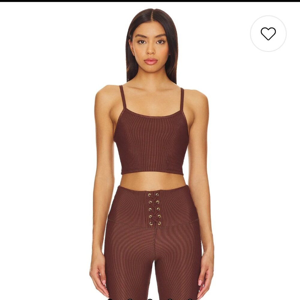 Strut this Melrose bra top in chocolate rib